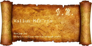 Vallus Márta névjegykártya